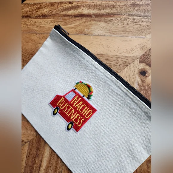 Nacho Business Cotton Canvas Multi Purpose Zippered Pouch - Picture 3 of 3